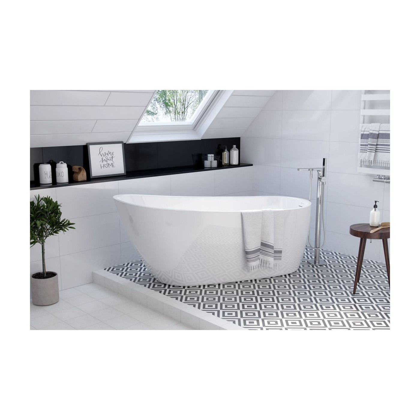 Wanna Wolnostojąca Owalna 175x75 cm Comfort Biały Połysk WAEX.CMP2.17WH Excellent