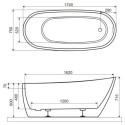 Wanna Wolnostojąca Owalna 175x75 cm Comfort Biały Połysk WAEX.CMP2.17WH Excellent