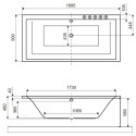Wanna Prostokątna 190x90 cm Crown Grand Biały Połysk WAEX.CRG19WH Excellent
