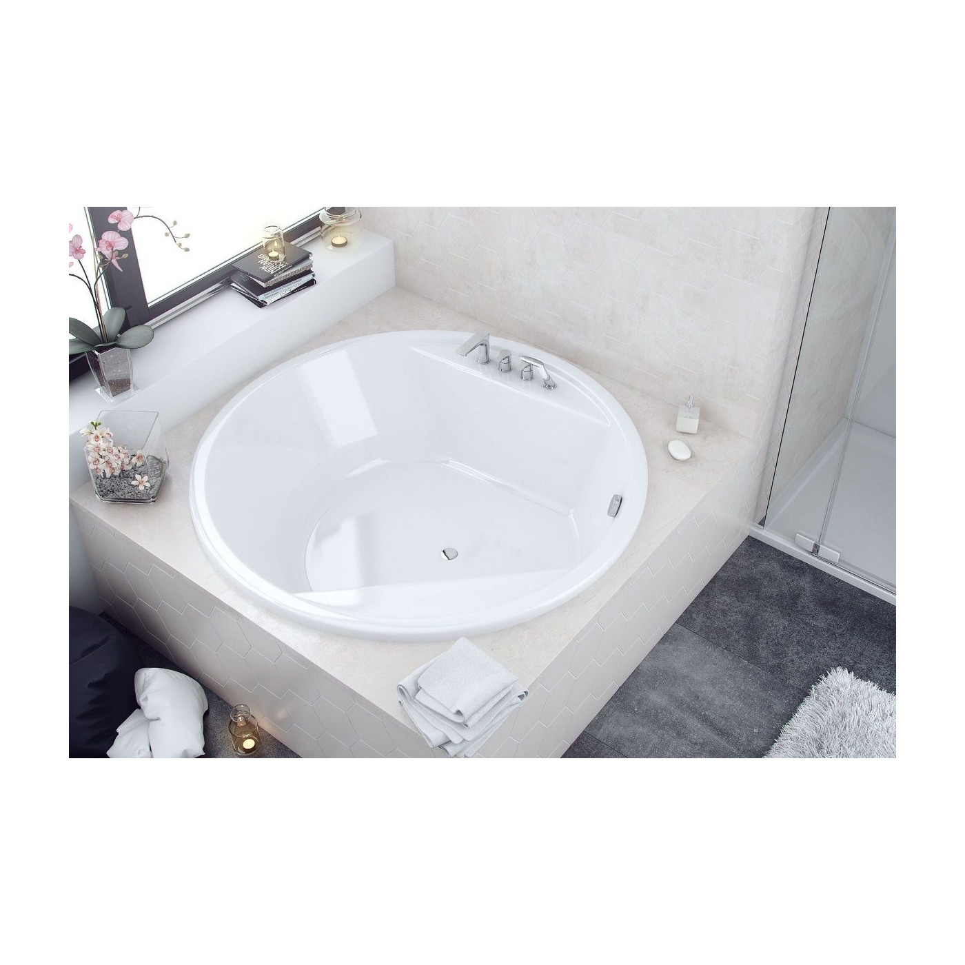 Wanna Okrągła 160 cm Great Arc Biały Połysk WAEX.GRE16WH Excellent