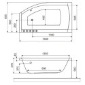 Wanna Narożna Lewa 150x85 cm Magnus Biały Połysk WAEX.MGL15WH Excellent