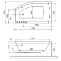 Wanna Narożna Prawa 150x85 cm Magnus Biały Połysk WAEX.MGP15WH Excellent