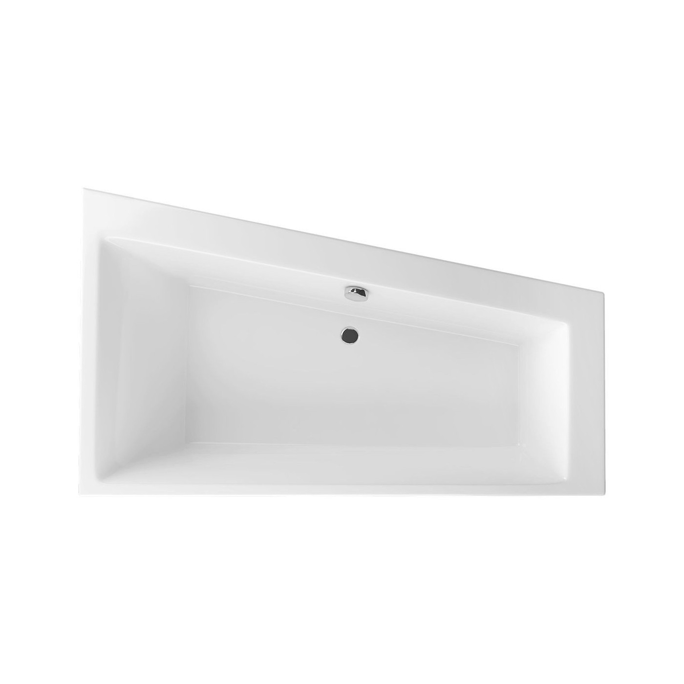 Wanna Narożna Prawa 170x100 cm Sfera Slim Biały Połysk WAEX.SFP17WHS Excellent