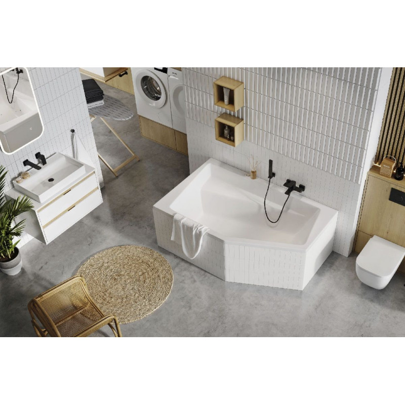 Wanna Narożna Lewa 160x100 cm Vesper Biały Połysk WAEX.VEL16WH Excellent