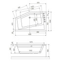 Wanna Narożna Lewa 160x100 cm Vesper Biały Połysk WAEX.VEL16WH Excellent
