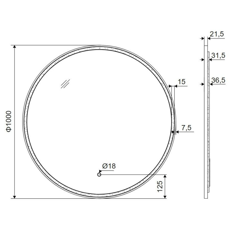 Lustro Łazienkowe LED Z Matą Grzewczą Corido 100 cm Czarny Mat DOEX.CO100.BL Excellent