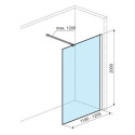 Ścianka Prysznicowa Walk-In 120x200 cm Vidoq Czarny Mat KAEX.1506.1200.LP.BL Excellent