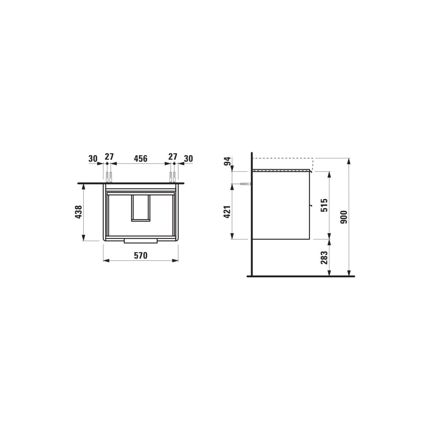 Szafka Podumywalkowa 600 Szuflady Soft Close Base Biały Połysk H4022321102611 Laufen
