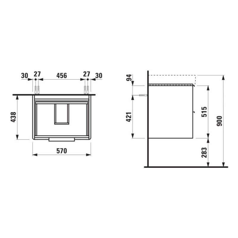Szafka Podumywalkowa 600 Szuflady Soft Close Base Biały Połysk H4022321102611 Laufen