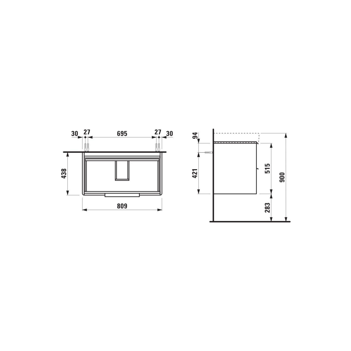 Szafka Podumywalkowa 800 Szuflady Soft Close Base Biały Połysk H4023921102611 Laufen