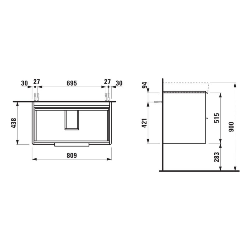 Szafka Podumywalkowa 800 Szuflady Soft Close Base Biały Połysk H4023921102611 Laufen