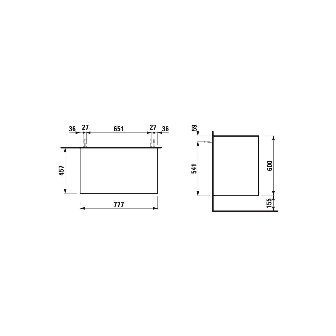 Szafka Z Blatem 800 Bez Otworu Pod Umywalkę Szuflady Push-Open The New Classic Biały Połysk H4060160856311 Laufen