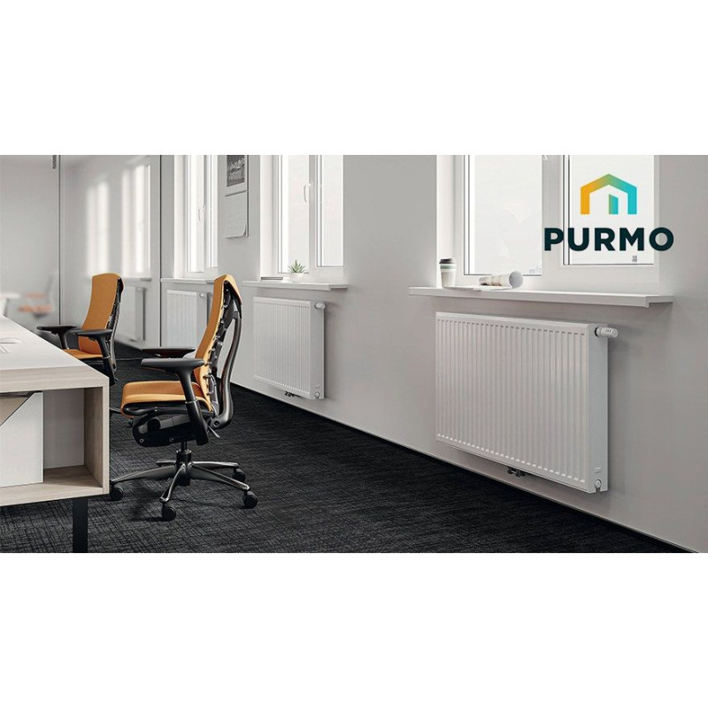 Grzejnik Stalowy Płytowy Z Podłączeniem Dolnym Ventil Compact CV22 450x1100 mm Biały RAL9016 F072204511011300 Purmo