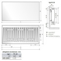Grzejnik Stalowy Z Gładką Płytą Czołową Podłączenie Boczne Plan Compact FC22 600x1100 mm Biały F092206011010300 Purmo