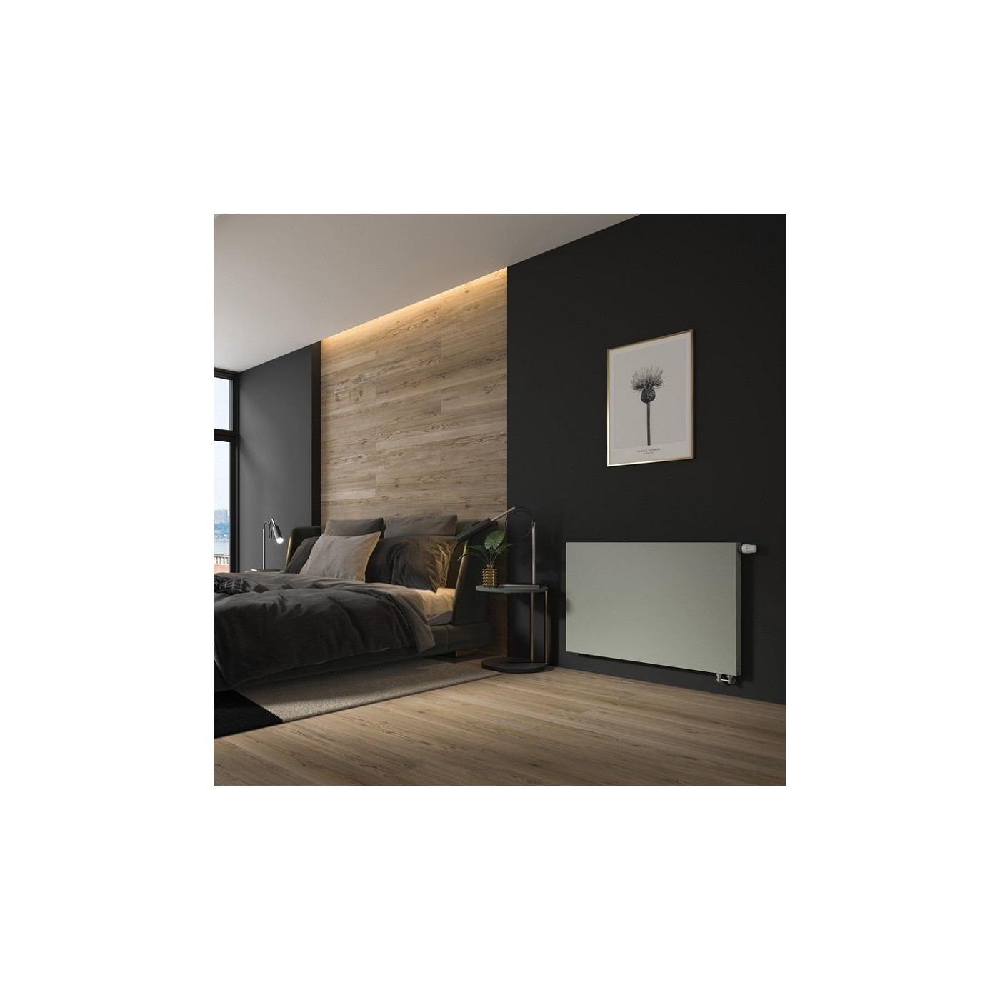 Grzejnik Stalowy Z Gładką Płytą Czołową Podłączenie Dolne Plan Ventil Compact FCV22 900x800 mm Biały F0A2209008011300 Purmo