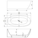 Wanna Wolnostojąca Narożna Lewa Neris 1700x810x560 mm Biały 31503170L Bevisa