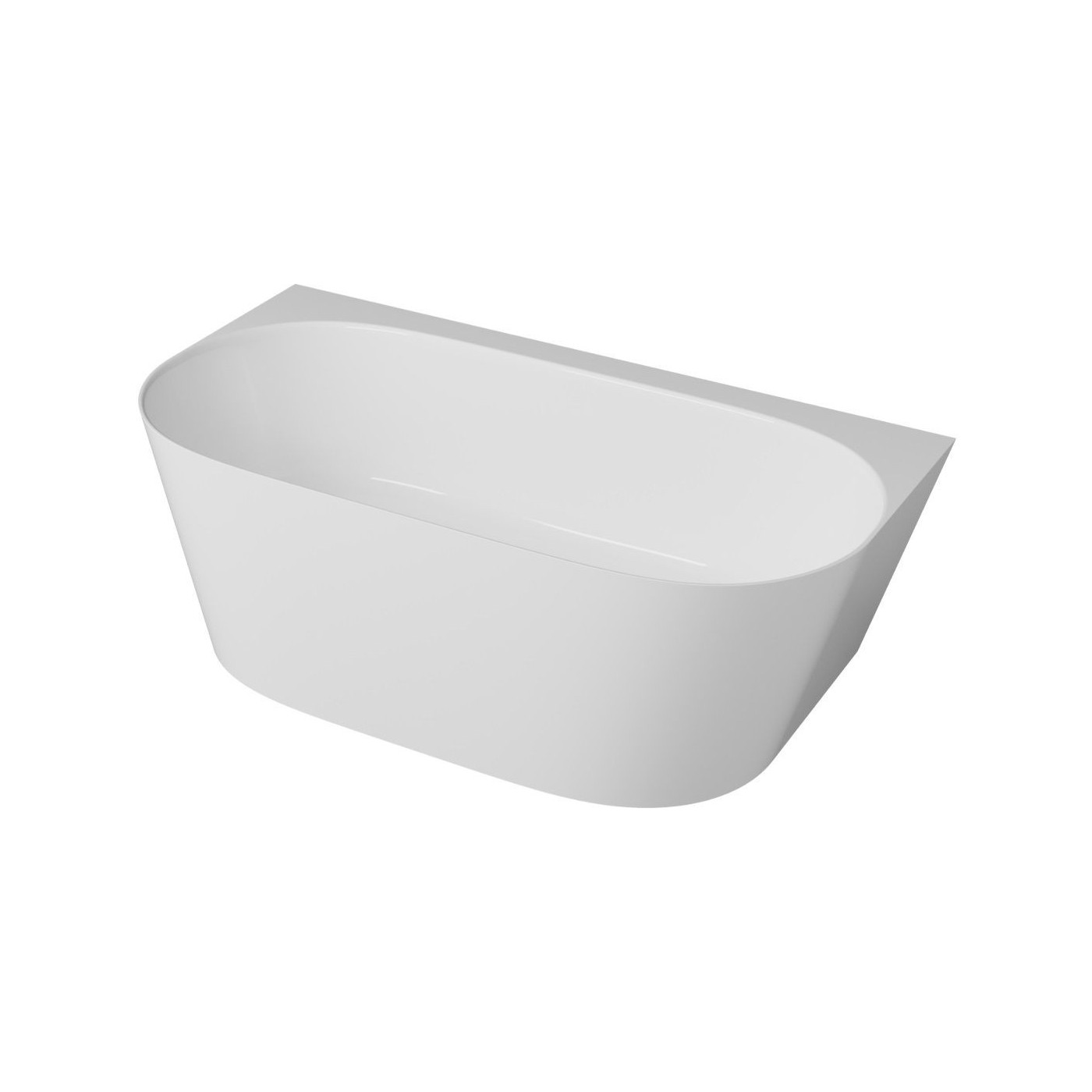 Wanna Wolnostojąca Przyścienna Z Konglomeratu 158x85x55 cm Nuvio Biały NUVIO-0002 Emporia