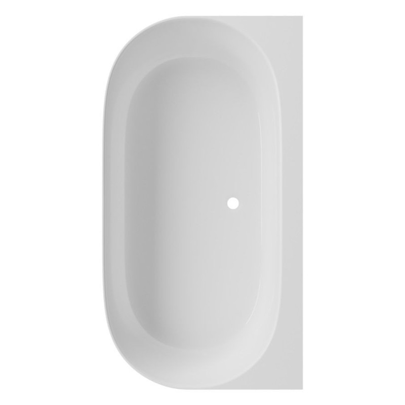 Wanna Wolnostojąca Przyścienna Z Konglomeratu 158x85x55 cm Nuvio Biały NUVIO-0002 Emporia