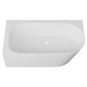 Wanna Wolnostojąca Narożna Z Konglomeratu 158x85x55 cm Lewa Nuvio Biały NUVIO-0003L Emporia