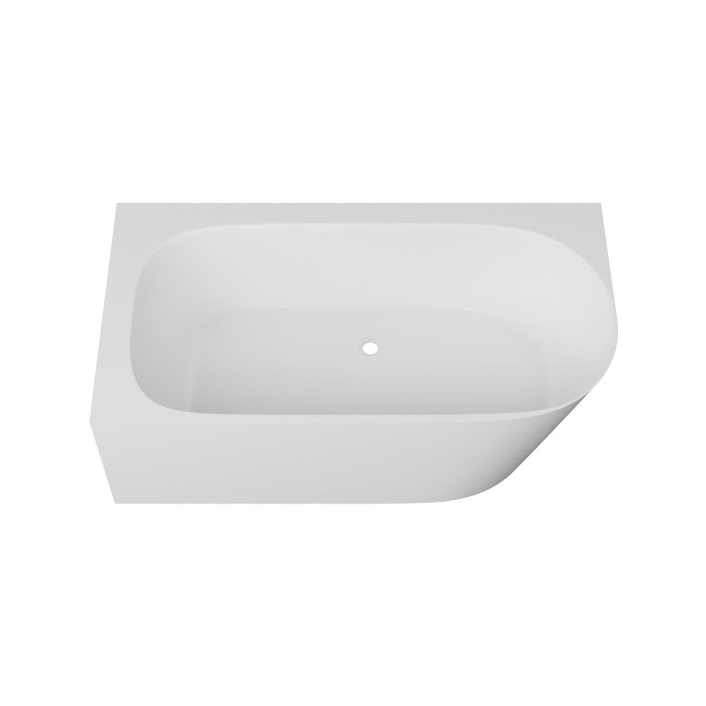 Wanna Wolnostojąca Narożna Z Konglomeratu 158x85x55 cm Lewa Nuvio Biały NUVIO-0003L Emporia