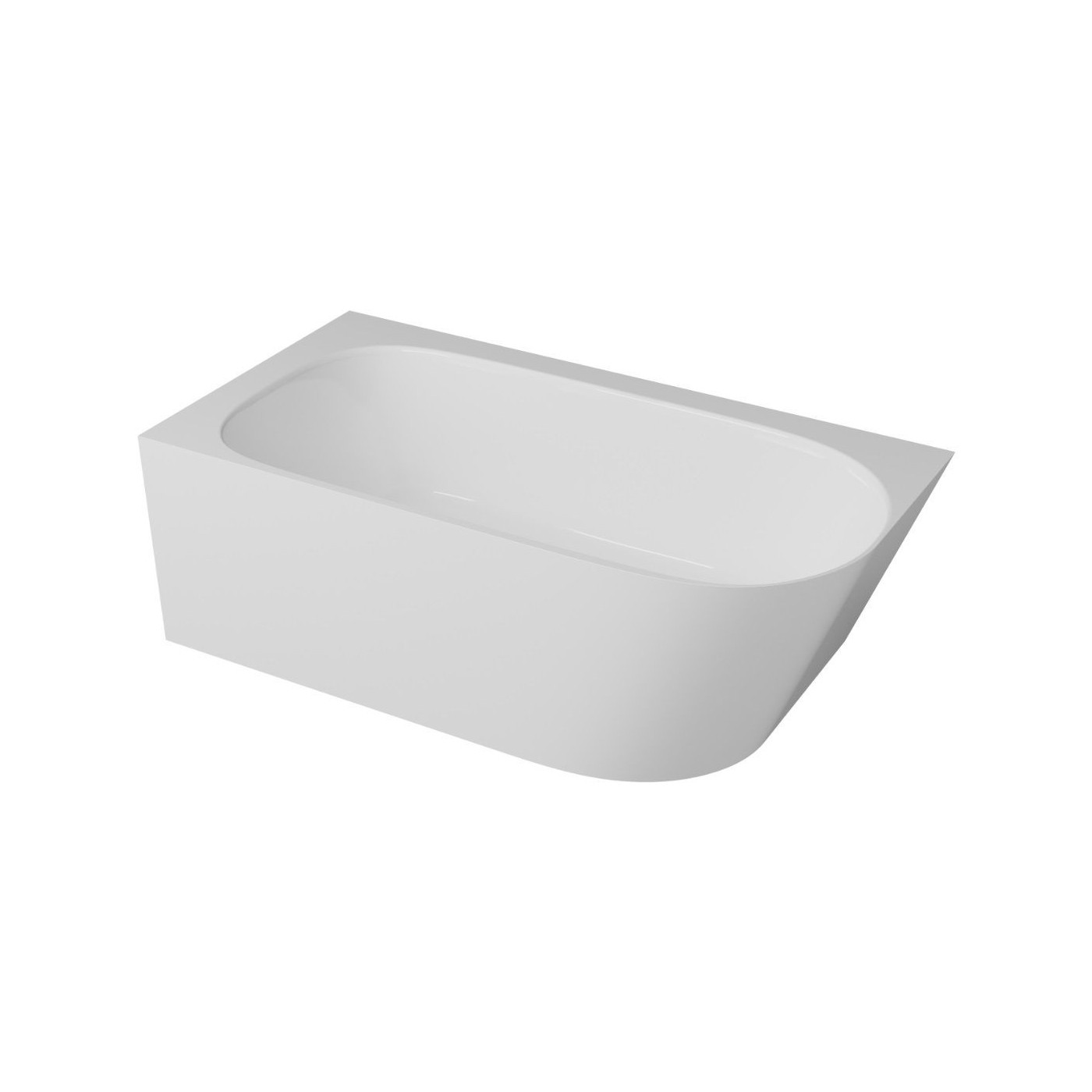 Wanna Wolnostojąca Narożna Z Konglomeratu 158x85x55 cm Lewa Nuvio Biały NUVIO-0003L Emporia