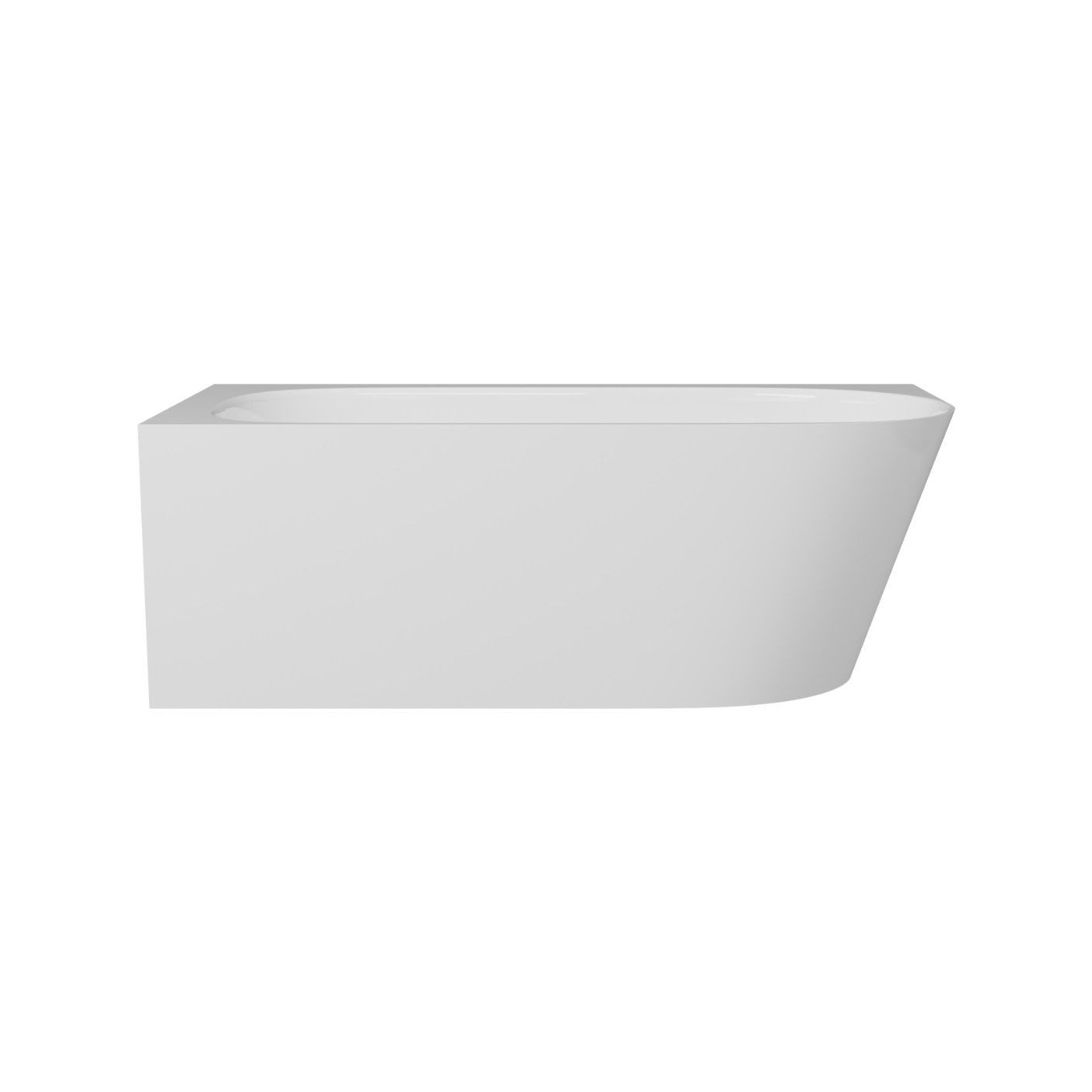 Wanna Wolnostojąca Narożna Z Konglomeratu 158x85x55 cm Lewa Nuvio Biały NUVIO-0003L Emporia