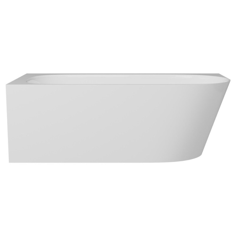 Wanna Wolnostojąca Narożna Z Konglomeratu 158x85x55 cm Lewa Nuvio Biały NUVIO-0003L Emporia
