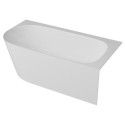 Wanna Wolnostojąca Narożna Z Konglomeratu 158x85x55 cm Prawa Nuvio Biały NUVIO-0003P Emporia