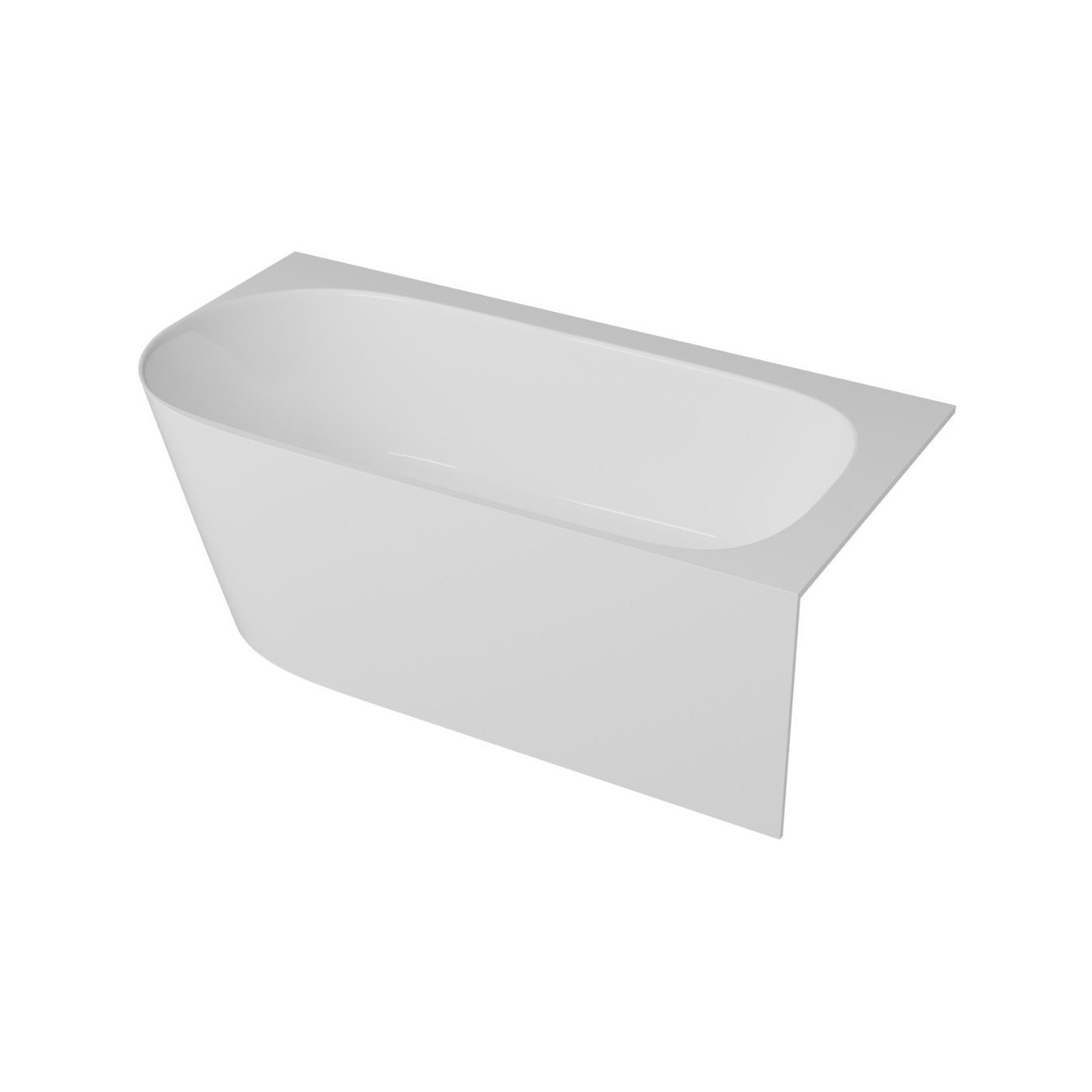 Wanna Wolnostojąca Narożna Z Konglomeratu 158x85x55 cm Prawa Nuvio Biały NUVIO-0003P Emporia