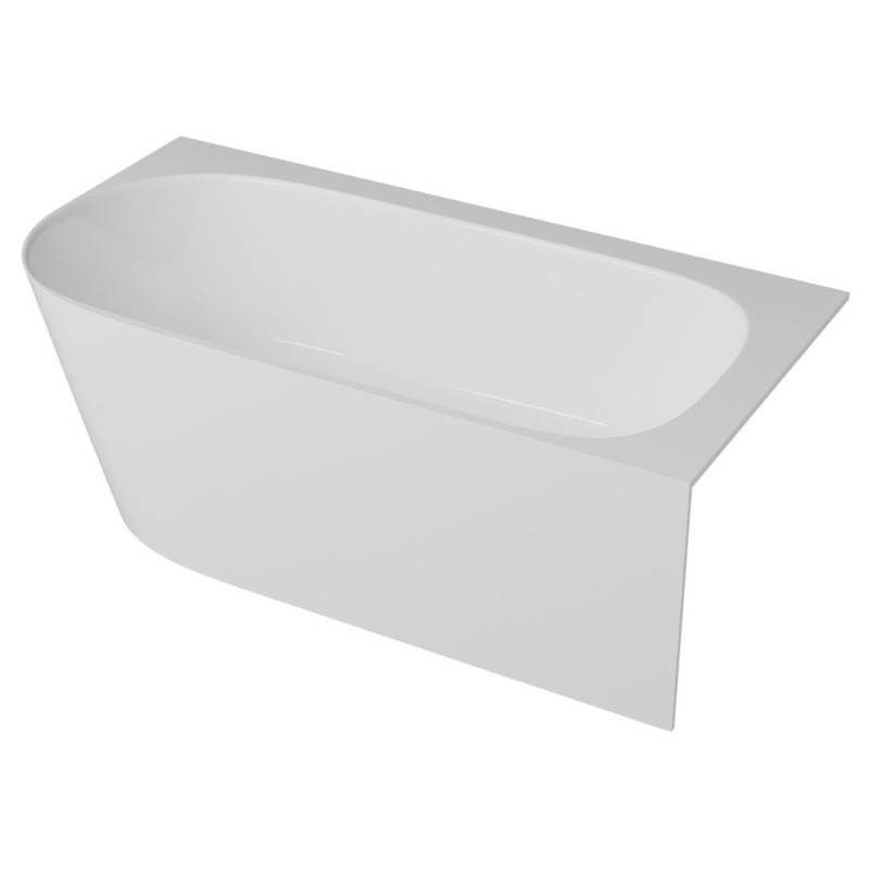 Wanna Wolnostojąca Narożna Z Konglomeratu 158x85x55 cm Prawa Nuvio Biały NUVIO-0003P Emporia