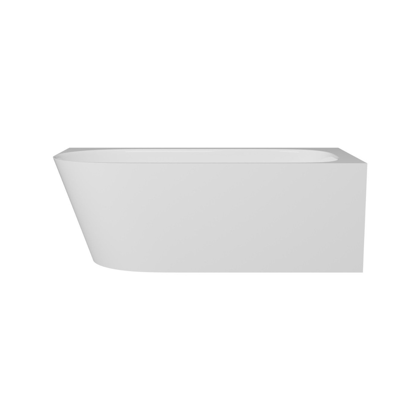 Wanna Wolnostojąca Narożna Z Konglomeratu 158x85x55 cm Prawa Nuvio Biały NUVIO-0003P Emporia