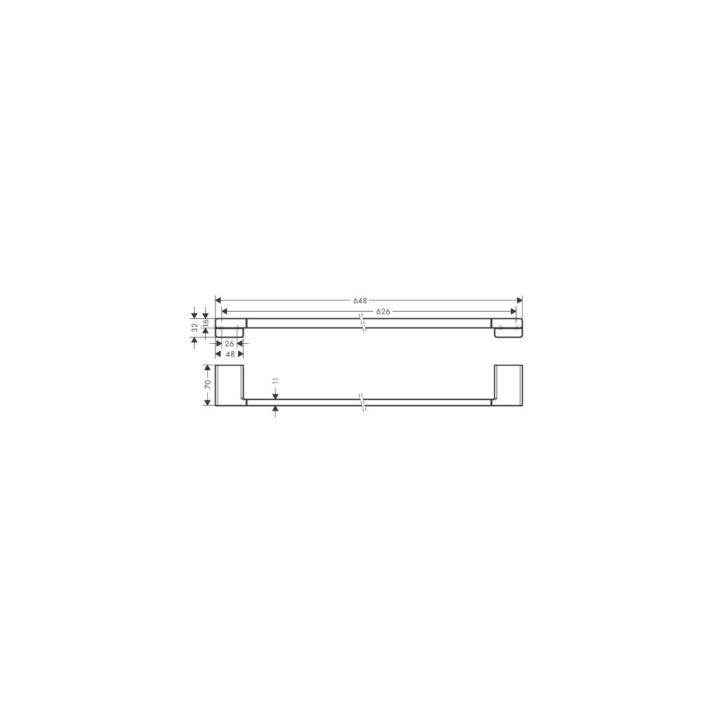 Wieszak Na Ręcznik AddStoris Czarny Mat 41747670 Hansgrohe