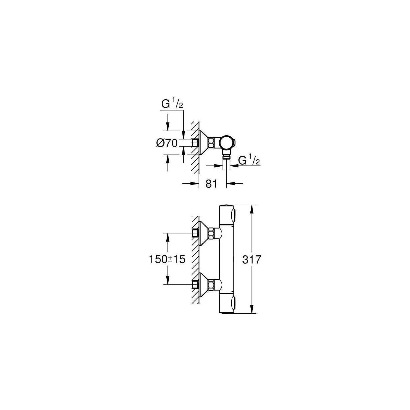Bateria Prysznicowa Z Termostatem Grohtherm 500 Chrom 34793000 Grohe