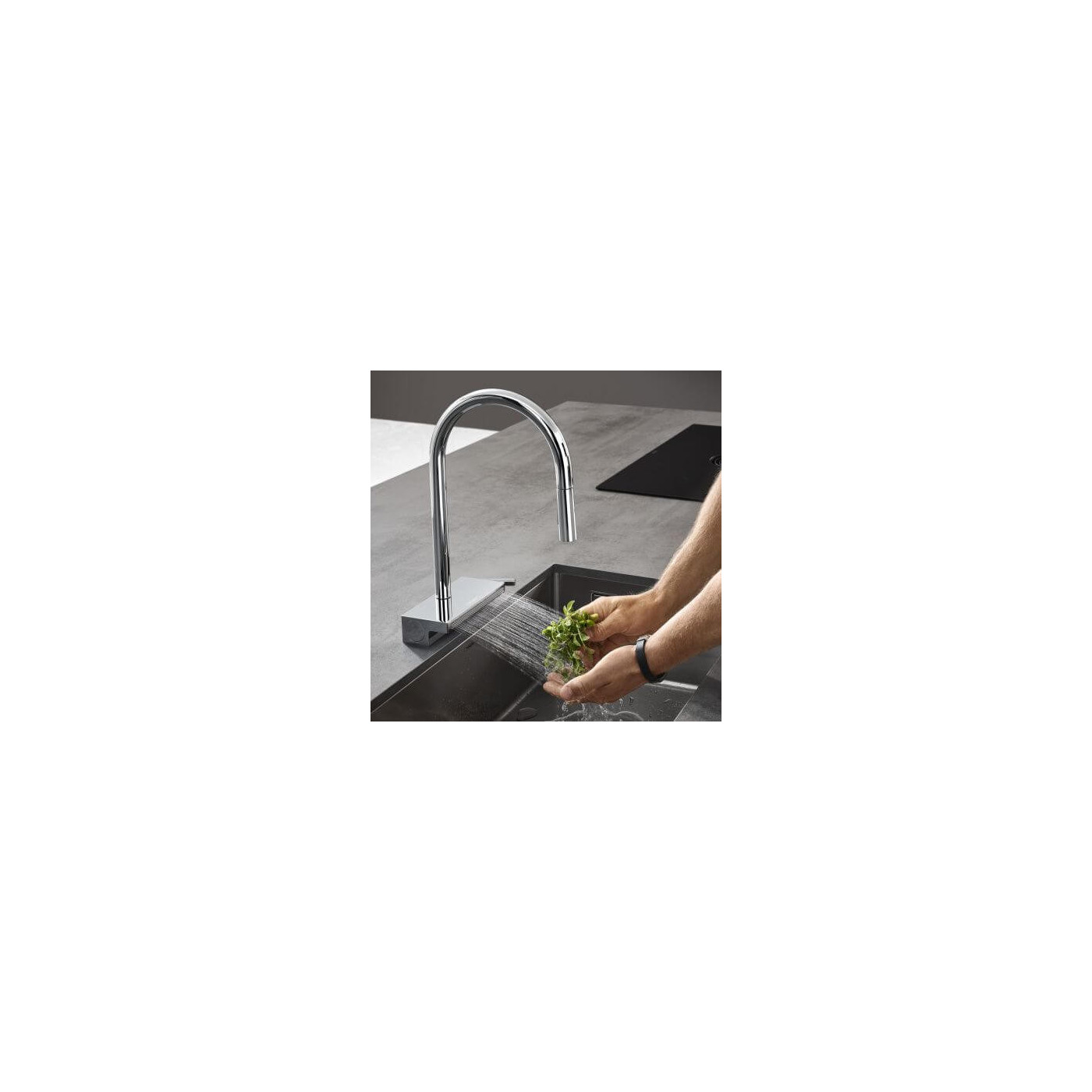 Bateria Kuchenna Aquano Select Z Wyciąganą Wylewką Chrom 73837000 Hansgrohe