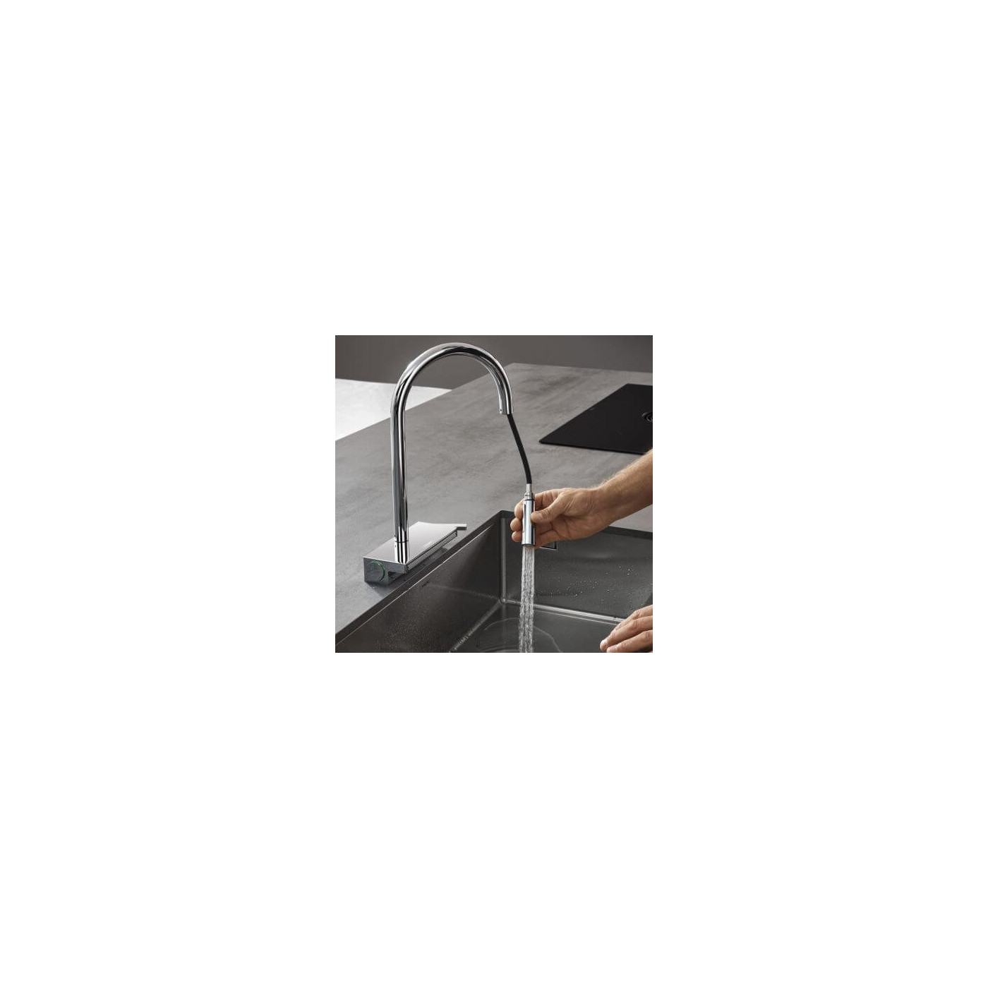 Bateria Kuchenna Aquano Select Z Wyciąganą Wylewką Chrom 73837000 Hansgrohe