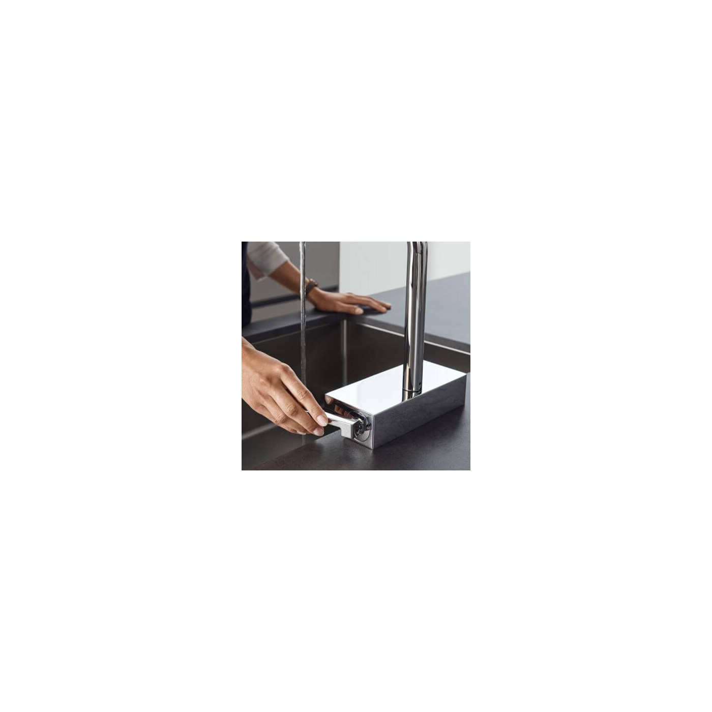 Bateria Kuchenna Aquano Select Z Wyciąganą Wylewką Chrom 73837000 Hansgrohe