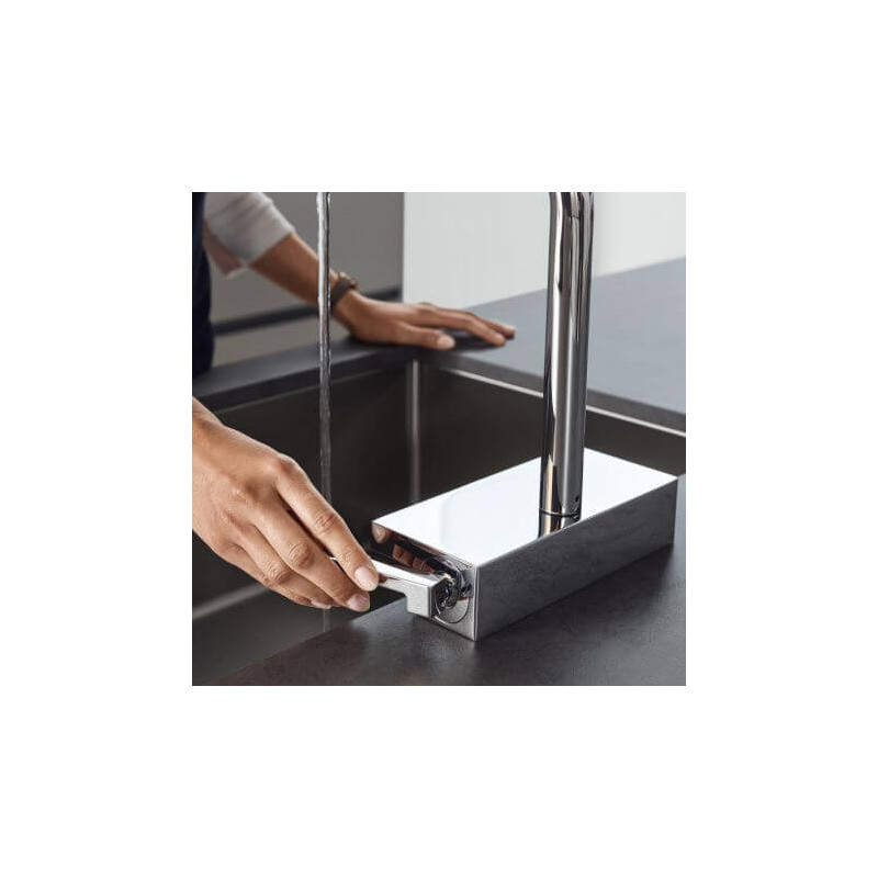 Bateria Kuchenna Aquano Select Z Wyciąganą Wylewką Chrom 73837000 Hansgrohe