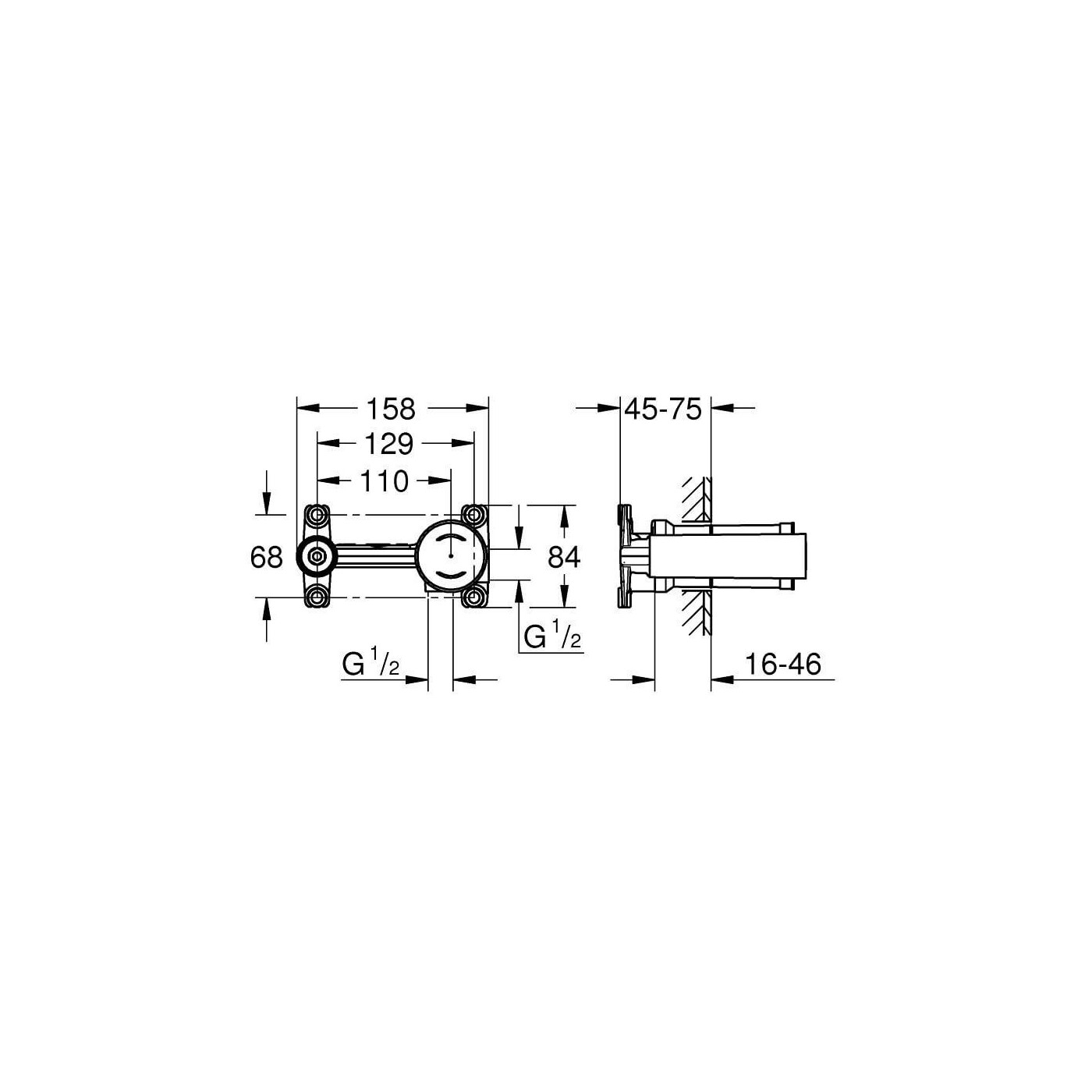 Element Podtynkowy Do Baterii Umywalkowej 23571000 Grohe