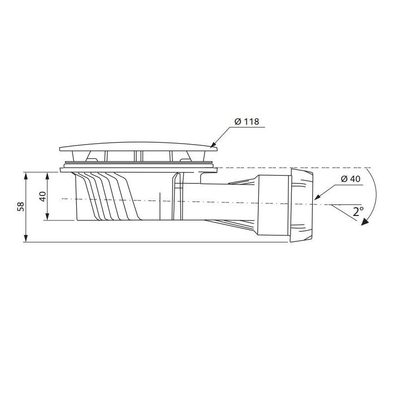 Syfon R400 Slim Plus Chrom Radaway