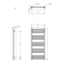 Grzejnik Fiona 1140x500 Podłączenie Dolne Standardowe SX Brass WGFIN114050KBRASX Terma