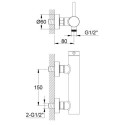 Bateria Prysznicowa Axel Gold QW120AGD Kohlman