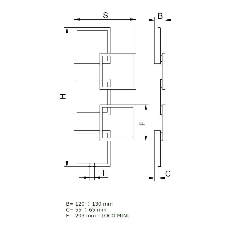 Grzejnik Dekoracyjny Loco 5 Mini 1123x500 Merkury 7 Radeco