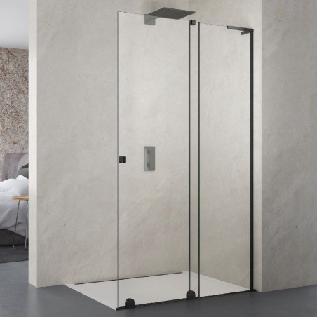 Kabina Prysznicowa Przesuwna Walk-In Prawa Cortina 2.0 100cm Black Atrium