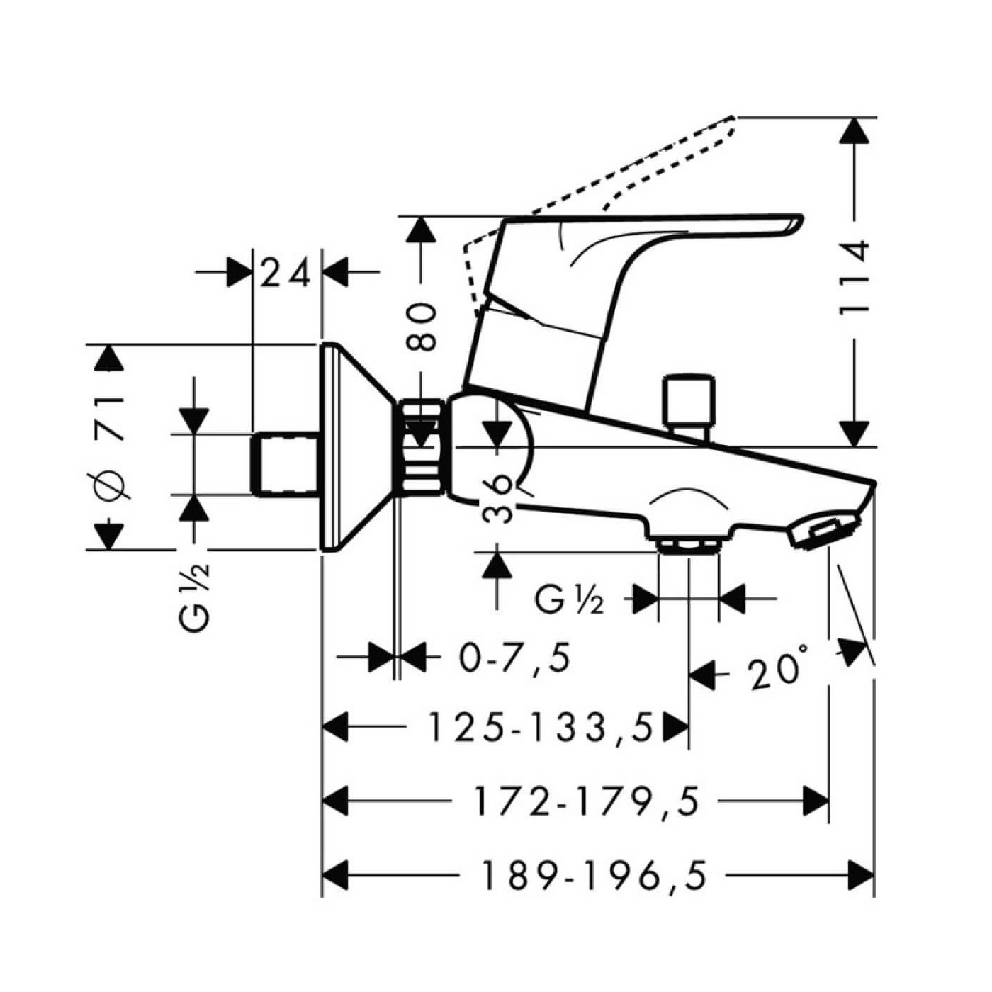 Bateria Wannowa Focus E2 31940000 Hansgrohe