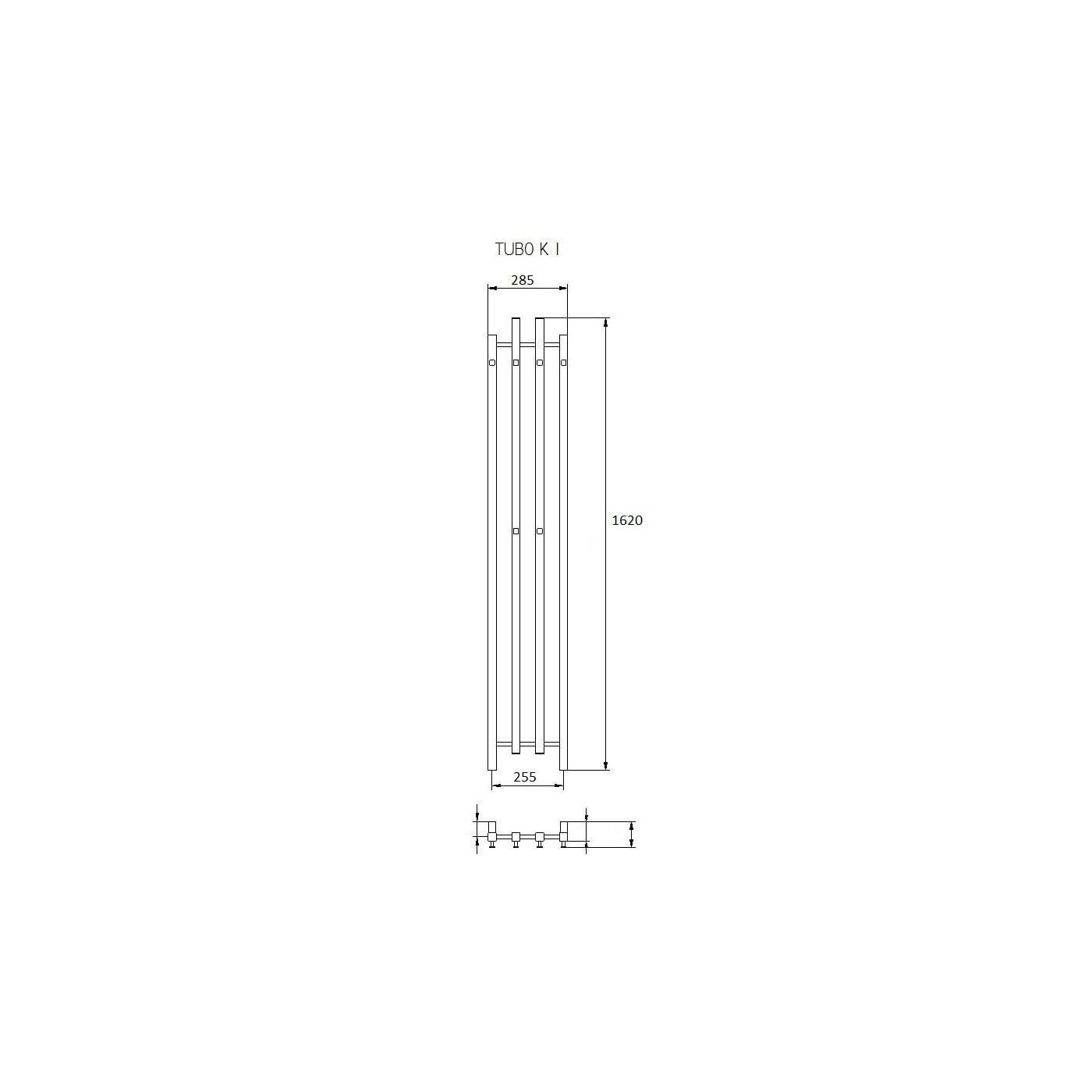 Grzejnik Tubo 1K Kwadratowy 1620x285 Merkury 7 Radeco
