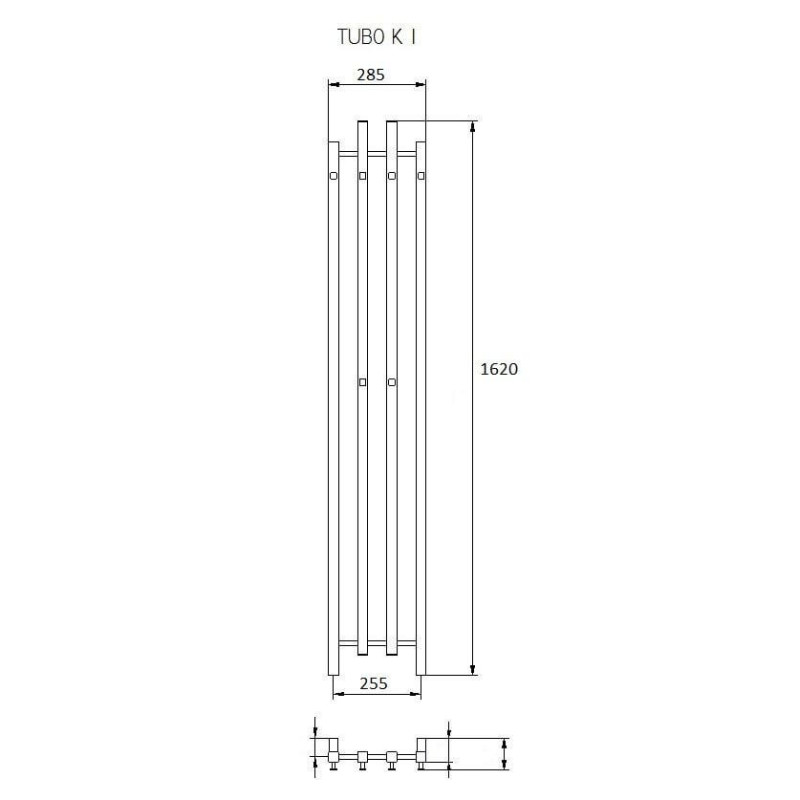 Grzejnik Tubo 1K Kwadratowy 1620x285 Merkury 7 Radeco