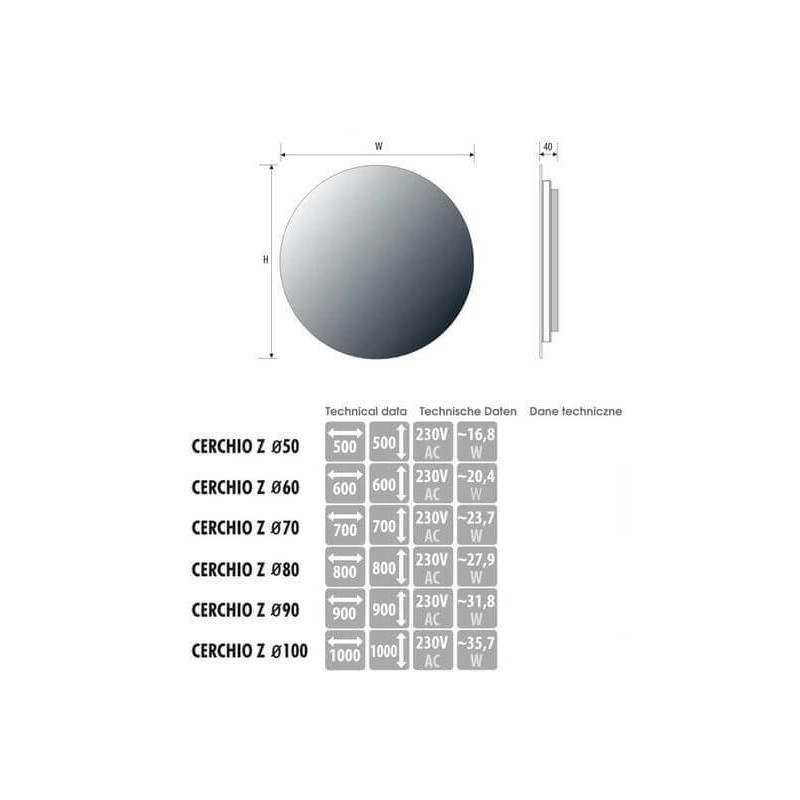Lustro LED Cerchio FI80 MCJ