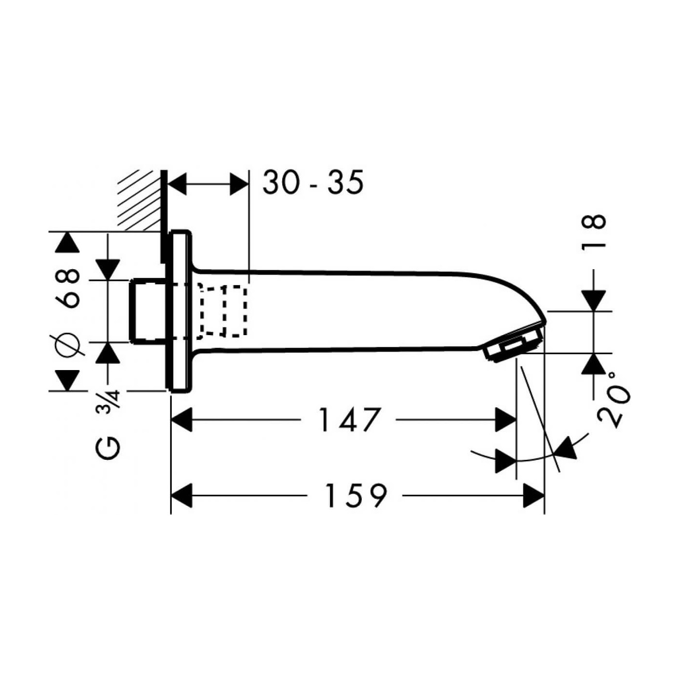 Wylewka Wannowa Metris E 13414000 Hansgrohe