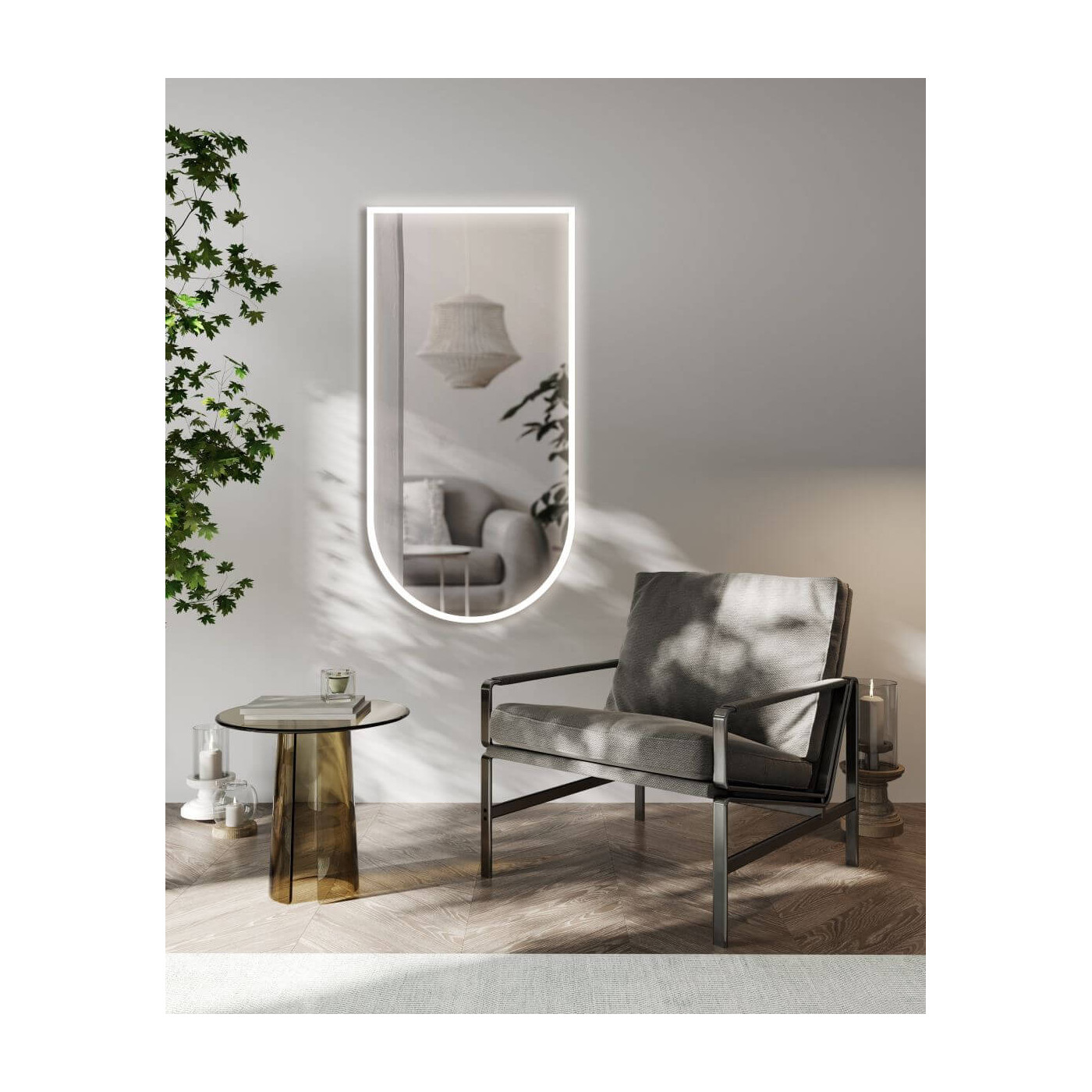 Lustro Led Modern Portan 50x150 Ruke