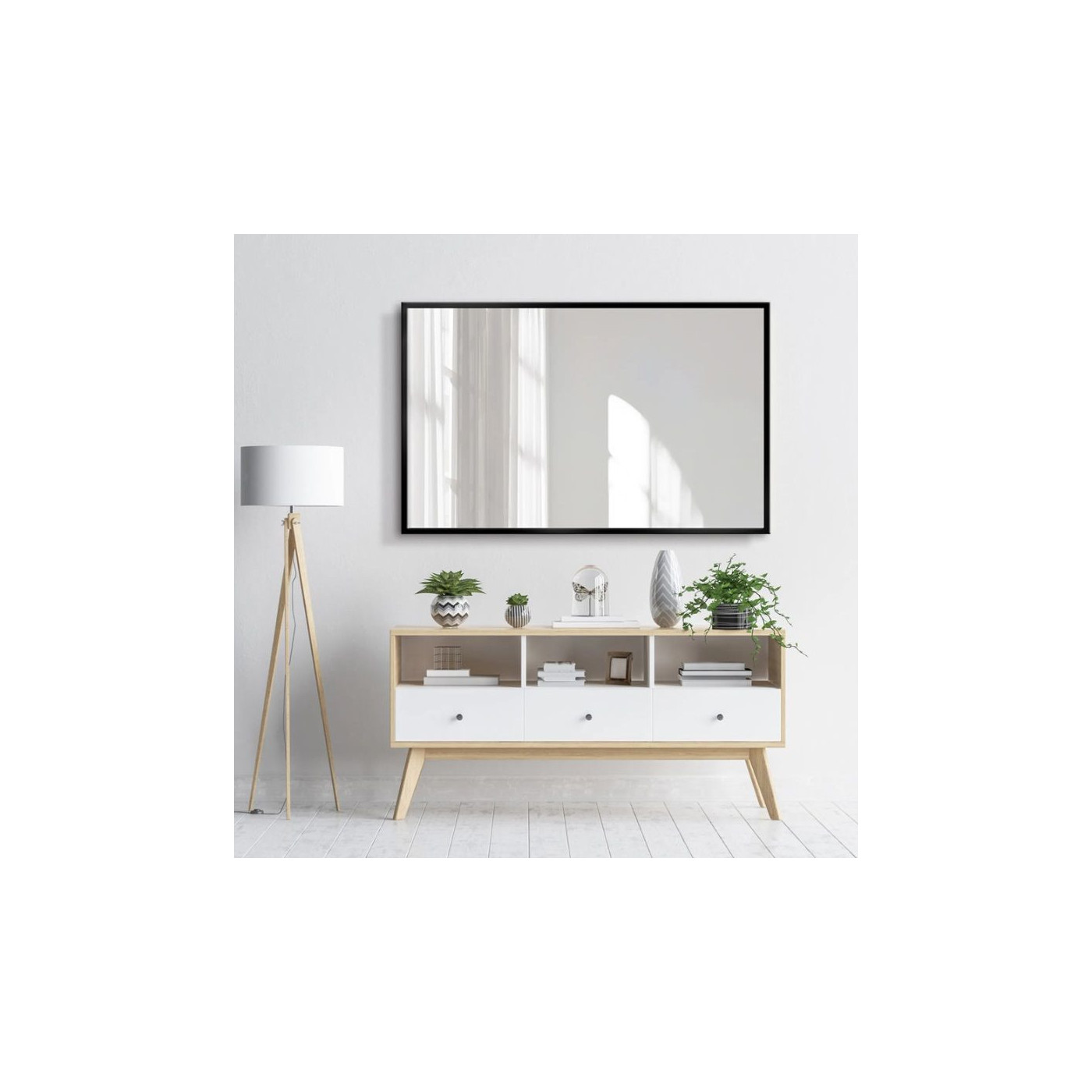 Lustro Formosa LED Ambiente Barwa Neutralna Czarna Rama 100x60 Ruke